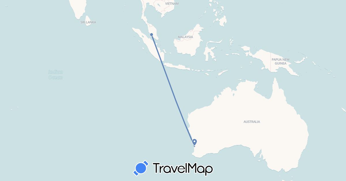 TravelMap itinerary: cycling in Australia, Malaysia (Asia, Oceania)